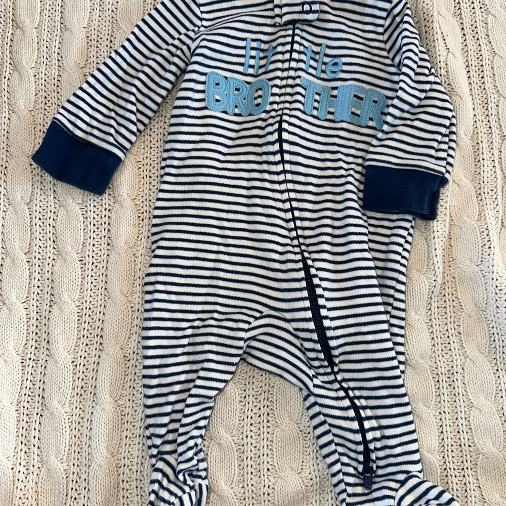 Navy Striped Kids Footie by Carters